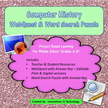 Preview of History of Computers - Webquest & Word Search Puzzle