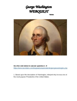 Preview of U.S. History Activity; Webquest; The Revolution; Presidents - George Washington