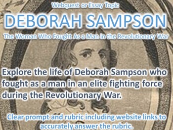Preview of Webquest or Essay - The Amazing Story of Deborah Sampson