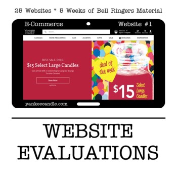 Preview of Website Evaluation Bell Ringers for Web Design