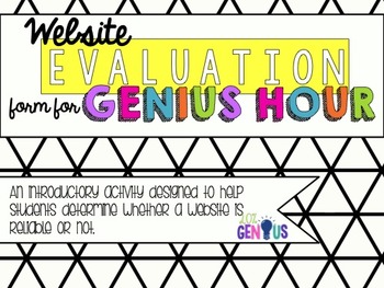 Preview of Website Evaluation Form for Genius Hour