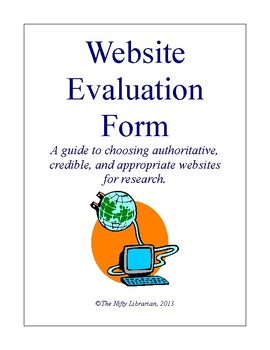 Preview of Website Evaluation Worksheet Check List and Scoring Guide