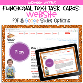 Website Functional Text Task Cards (Google Classroom & PDF