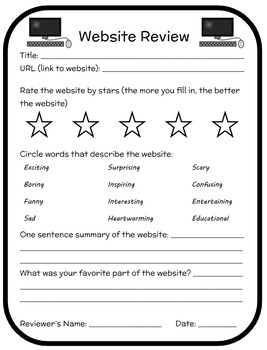 Preview of Website Review Template