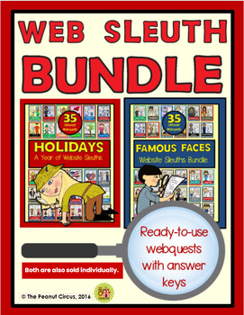 Preview of Website Sleuths BIG Bundle: Holidays & Famous Faces | Web/ Internet Searches