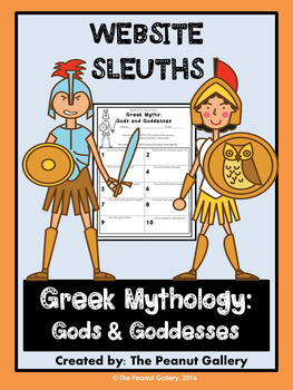 Preview of Website Sleuths: Greek Mythology- Gods & Goddesses