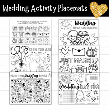 Preview of Wedding Activity Placemats for Kids