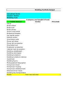 Preview of Wedding Budget Floral Design- Excel Sheet