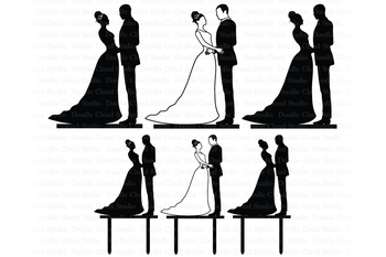 Download Wedding Cake Topper Bride And Groom Svg Black Couple Svg Wedding Clipart