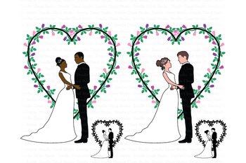 Download Wedding Couples Svg Bride And Groom Svg Wedding Heart Wedding Clipart