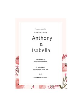 Preview of Wedding Invitation Template in Publisher