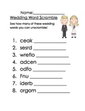 Wedding Math and Literacy Packet