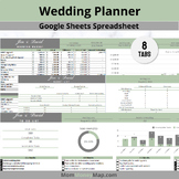 Wedding Planner Google Sheets Spreadsheet - Sage Green