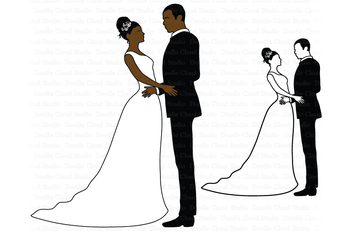 Wedding Svg Bride And Groom Svg African American Wedding Svg Tpt