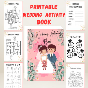 Preview of Wedding activity - Printable - Kids Wedding Activity Book - coloring book