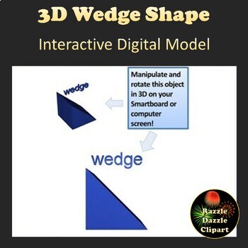 Preview of Wedge 3D Shape Digital Model for Smartboards or Whiteboards