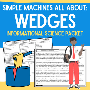 Preview of Wedges: Simple Machines: Informational Articles, Worksheets, & Vocabulary Packet