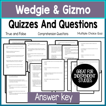 Wedgie & Gizmo by Suzanne Selfors Comprehension Questions
