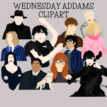 Preview of Wednesday Addams clipart