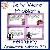 February Daily Word Problems within 20