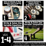 Week 1-4 of 8th Grade Math Workshop Activities - Numbers E
