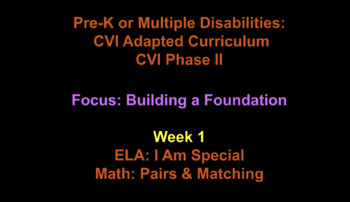 Preview of Week 1: Building a Foundation: PreK + Mult. Disabilities + CVI Phase II