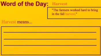 Preview of Week 2 Speech Warm Up...Word: Harvest, Idiom: Pick Your Brain