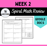 Week 2 of Middle School Math Spiral Review-Morning Work, H