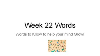 Preview of Week 22 Word within a Word Slideshow