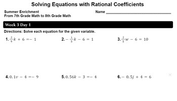 lesson 3 homework practice solve equations with rational coefficients