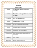 Week 4 Vocabulary - 4th 5th grade 10 words multiple activi