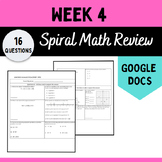 Week 4 of Middle School Math Spiral Review-Morning Work, H