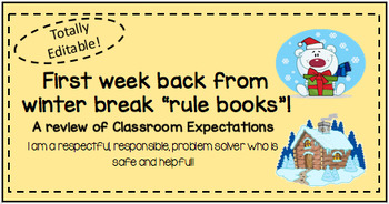 Preview of Week After Winter Break Expectations Review - Elementary