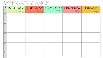 Week at a Glance by Mrs.R | TPT