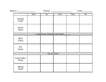 Reproduceren Ambitieus ontmoeten Week at a Glance- Blank Agenda by Butterfly Learning | TPT