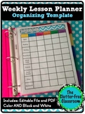 Week at a Glance Lesson Planning Organizer {Pacing,Templat