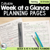 Week at a Glance Planning Pages - Editable All Subjects