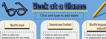 Preview of Week at a Glance Template