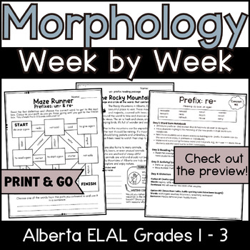 Preview of Alberta Grades 1-3 Week by Week Morphology | Daily Lessons | Reading Passages