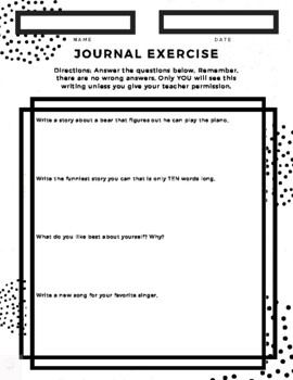 Week of Journaling worksheets by Mindful Elementary Products | TPT