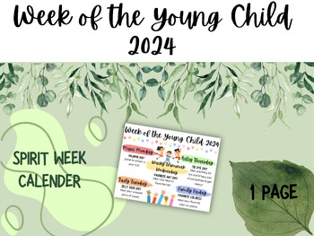 Preview of Week of the Young Child 2024 Calendar