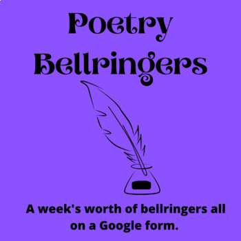 Preview of Week's worth of Poetry Bellringers/ quiz for Language Arts 