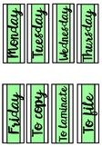 Weekday labels - light green