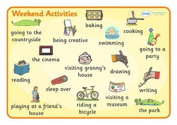 Weekend Activities Word Mat by Twinkl Printable Resources | TpT