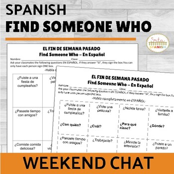 Find Someone Who Spanish Weekend Chat By Srta Spanish Tpt