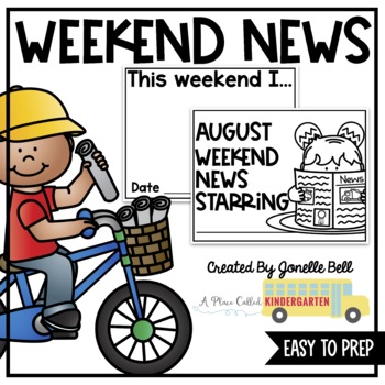 Preview of Weekend News Journal Writing Activity for Kindergarten Writers