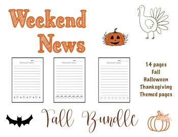 Preview of Weekend News Pages - Fall Bundle