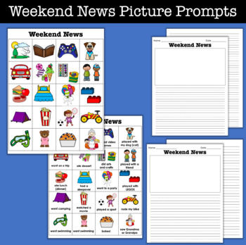 Preview of Weekend News Picture Prompts and Writing Paper