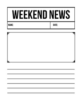 Preview of Weekend News Writing Prompt