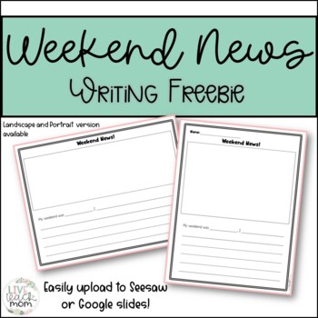 Preview of Weekend News writing with Sentence Frame